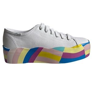 Keds Triple Up Wavy Multi Foxing Sneaker Platform Shoe Rainbow Pastel Women’s 7